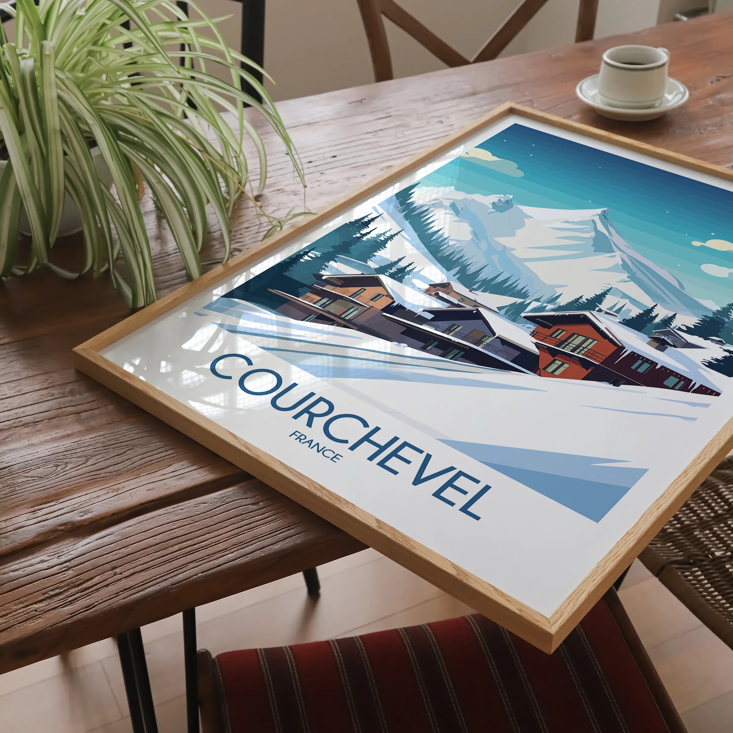Courchevel Vintage Style Print