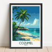 Cozumel Retro Travel Illustration