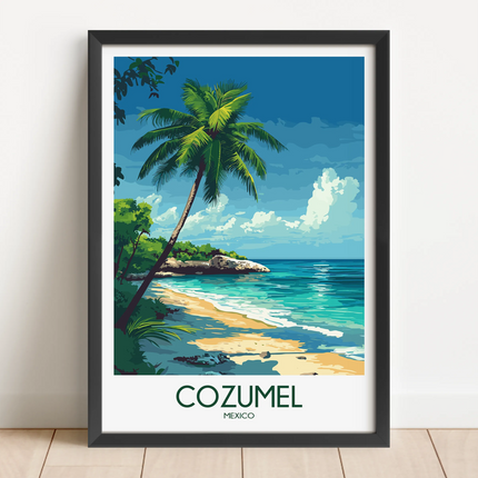 Cozumel Retro Travel Illustration