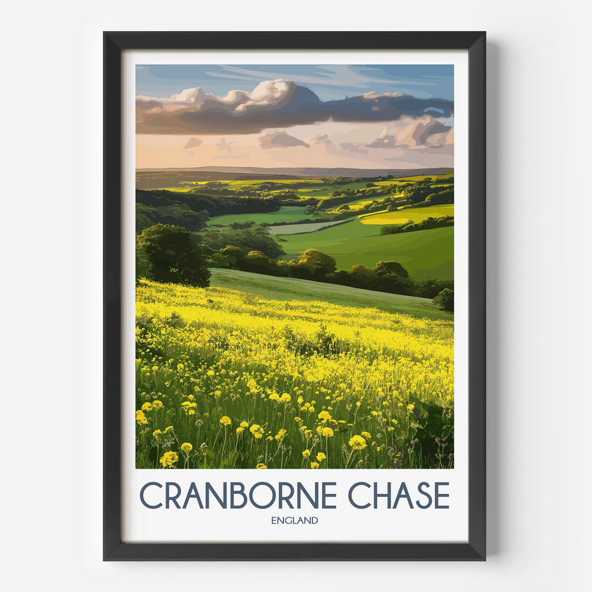 Cranborne Chase Retro Travel Illustration