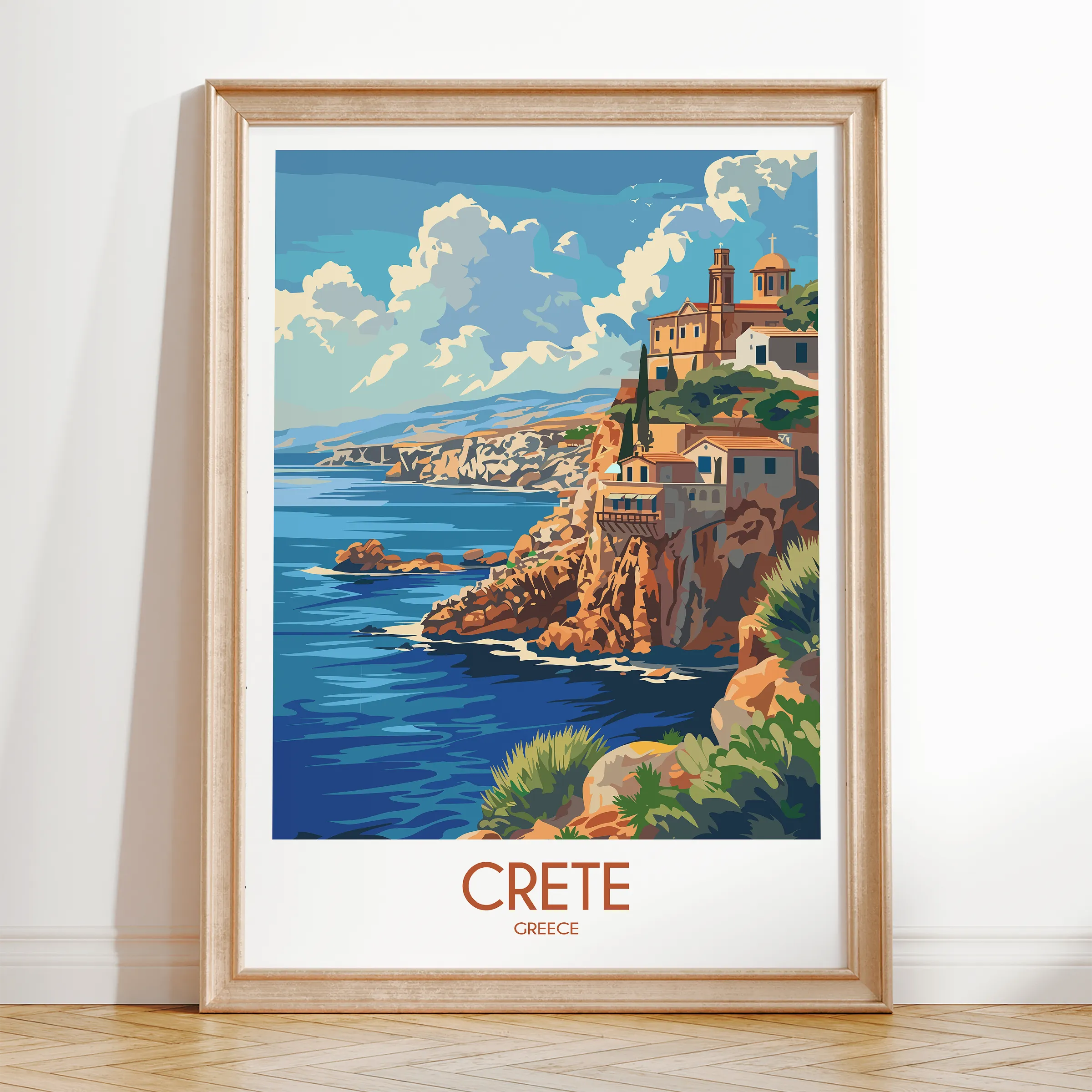 Crete Modern Travel Poster