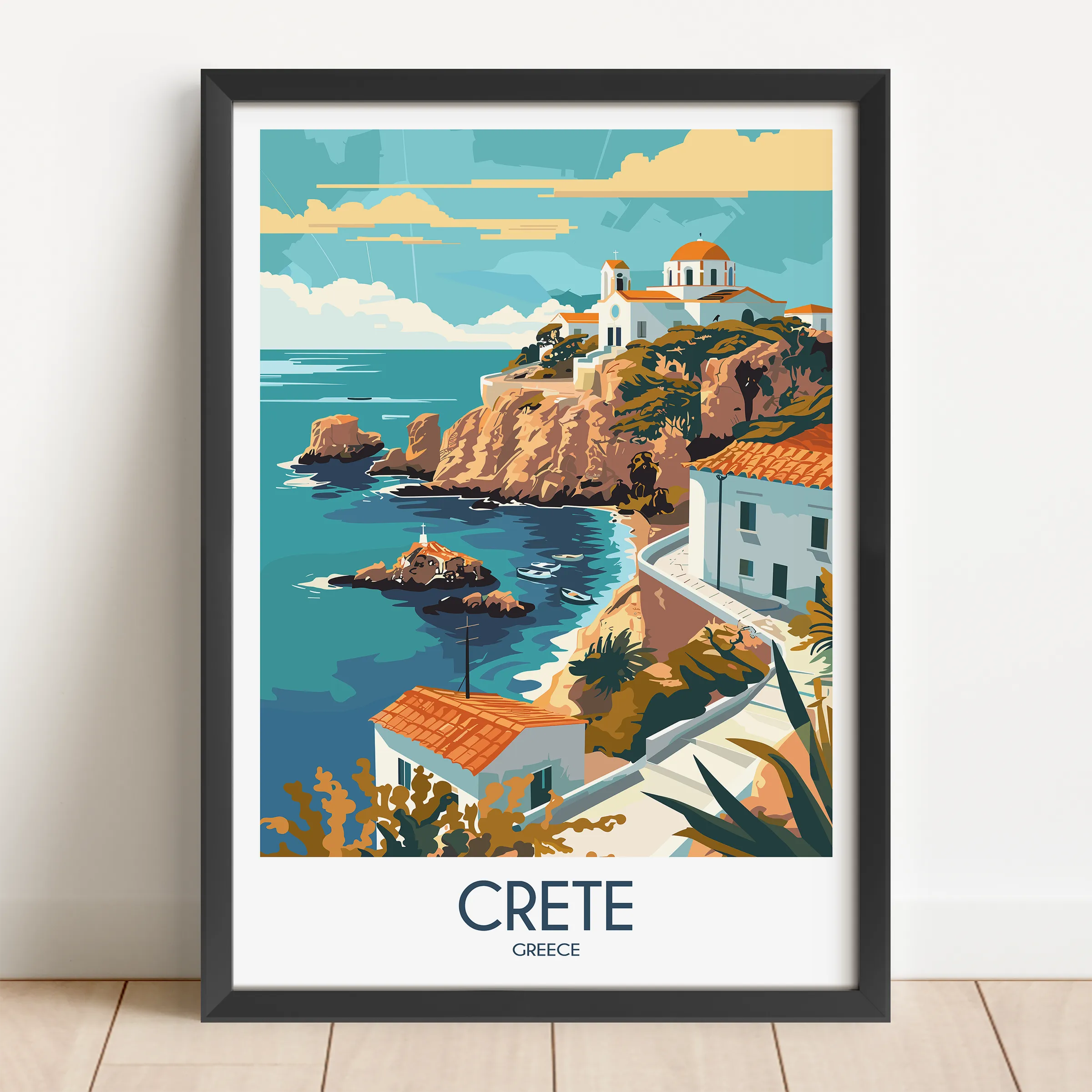 Crete Modern Travel Poster