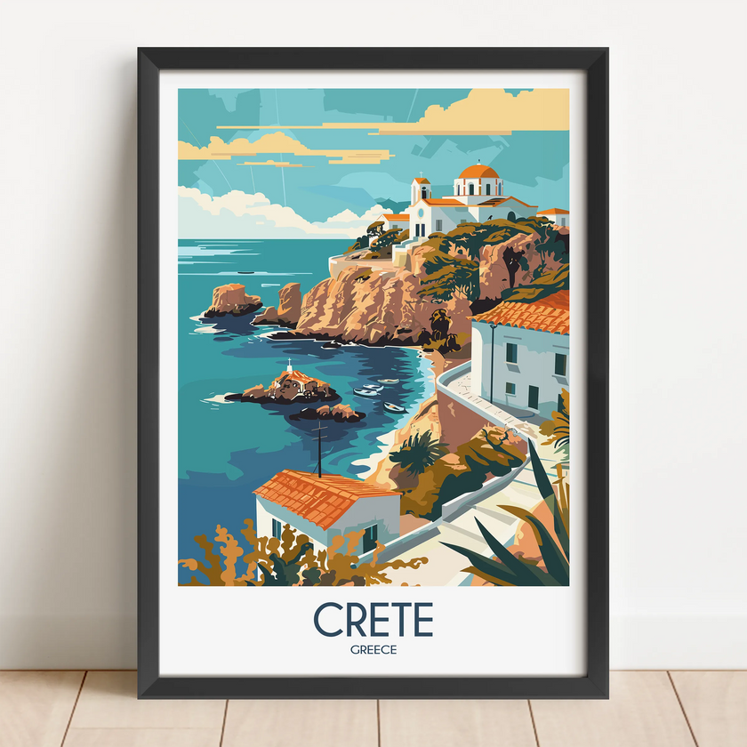 Crete Modern Travel Poster