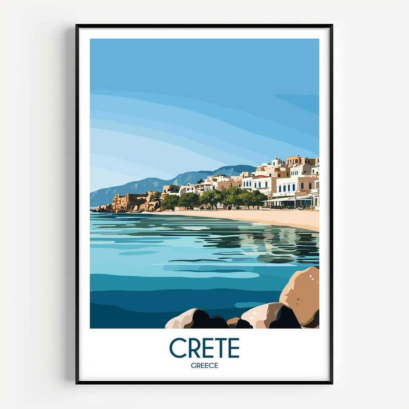 Crete Modern Travel Poster