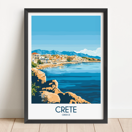 Crete Retro Travel Illustration