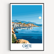 Crete Retro Travel Illustration
