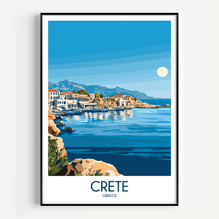 Crete Retro Travel Illustration