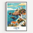 Crete Retro Travel Illustration