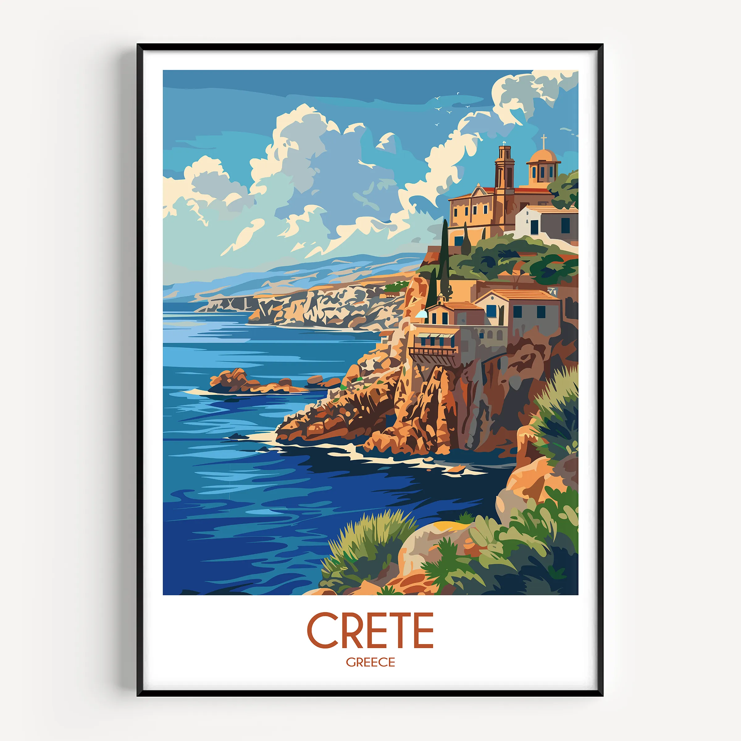 Crete Vintage Style Print