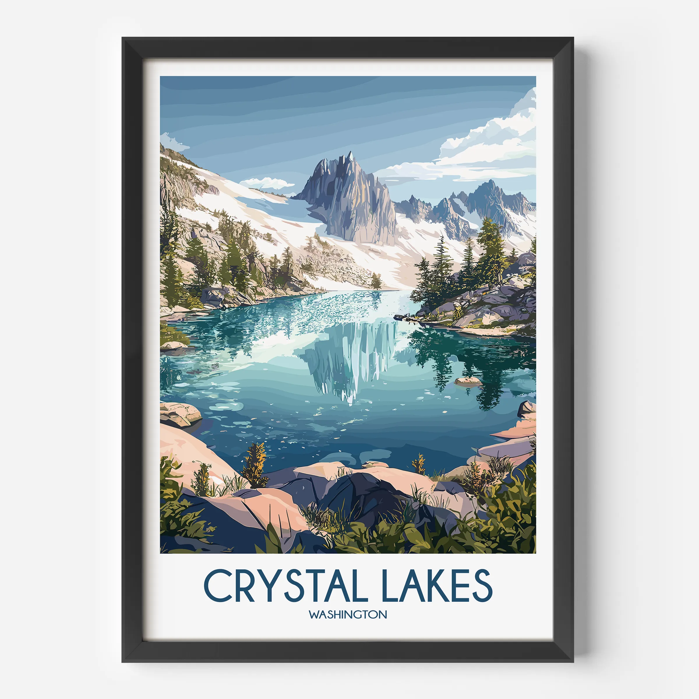 Crystal Lakes Modern Travel Poster
