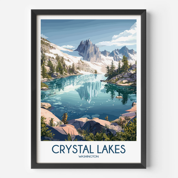 Crystal Lakes Modern Travel Poster