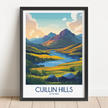Cuillin Hills Retro Travel Illustration