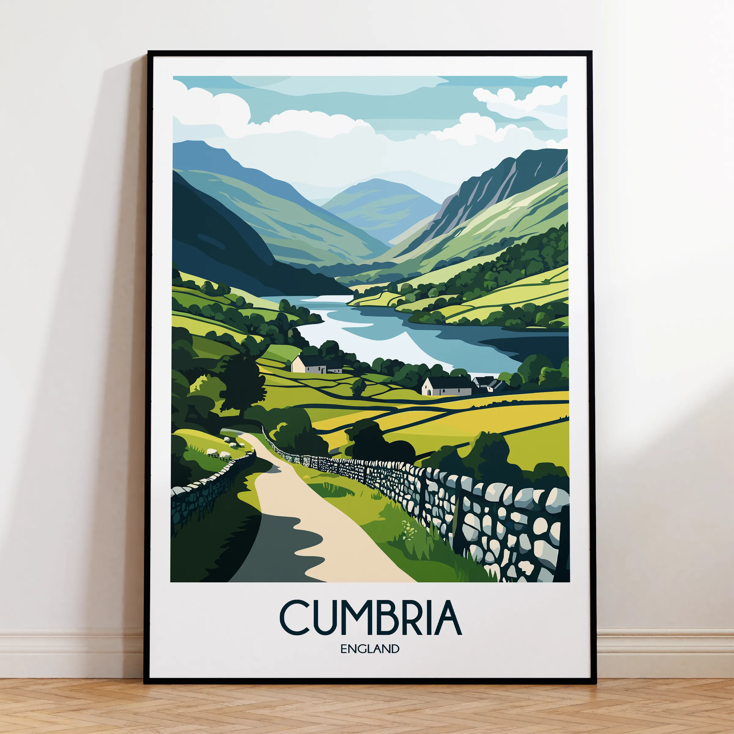 Cumbria England Souvenir Poster Print