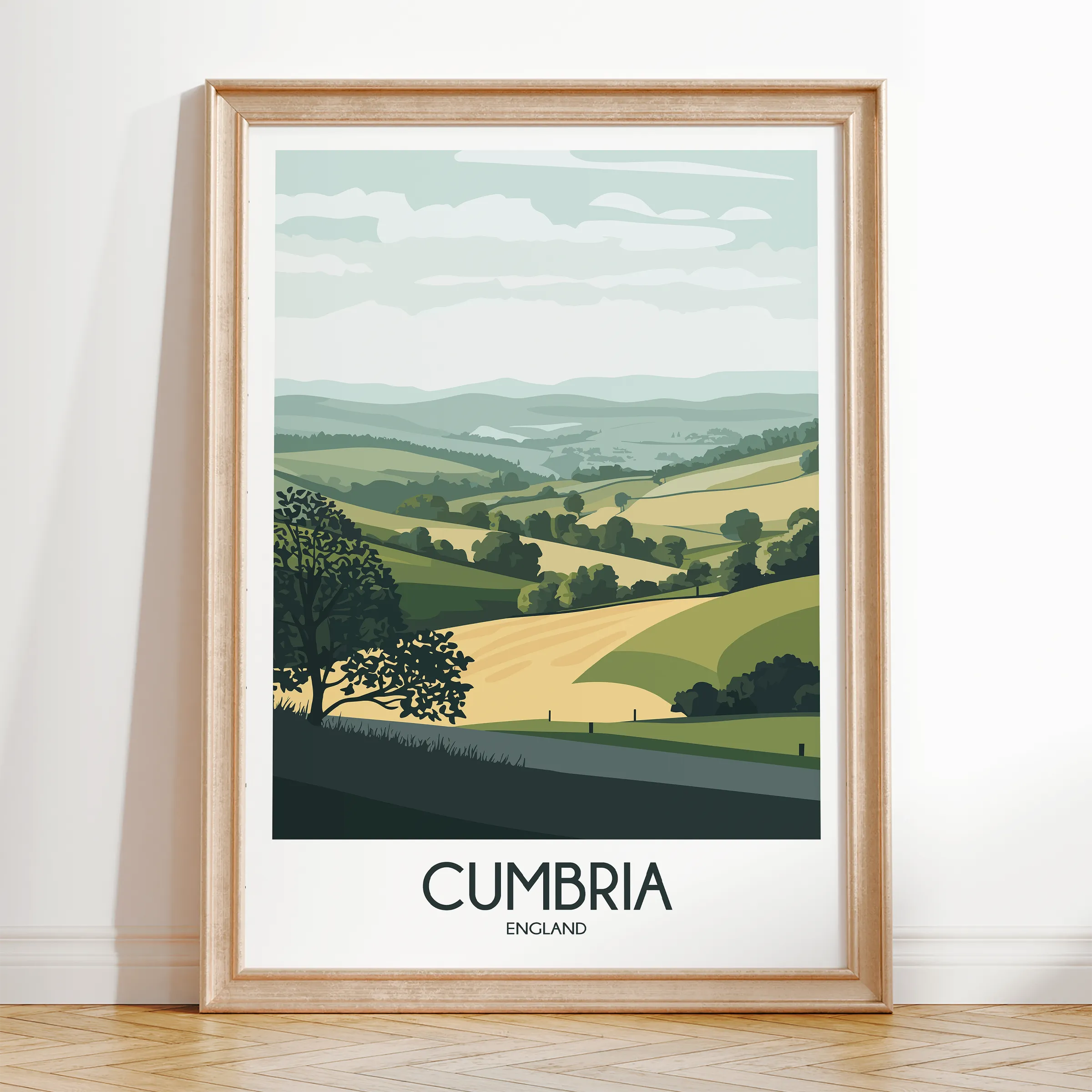 Cumbria Retro Travel Illustration
