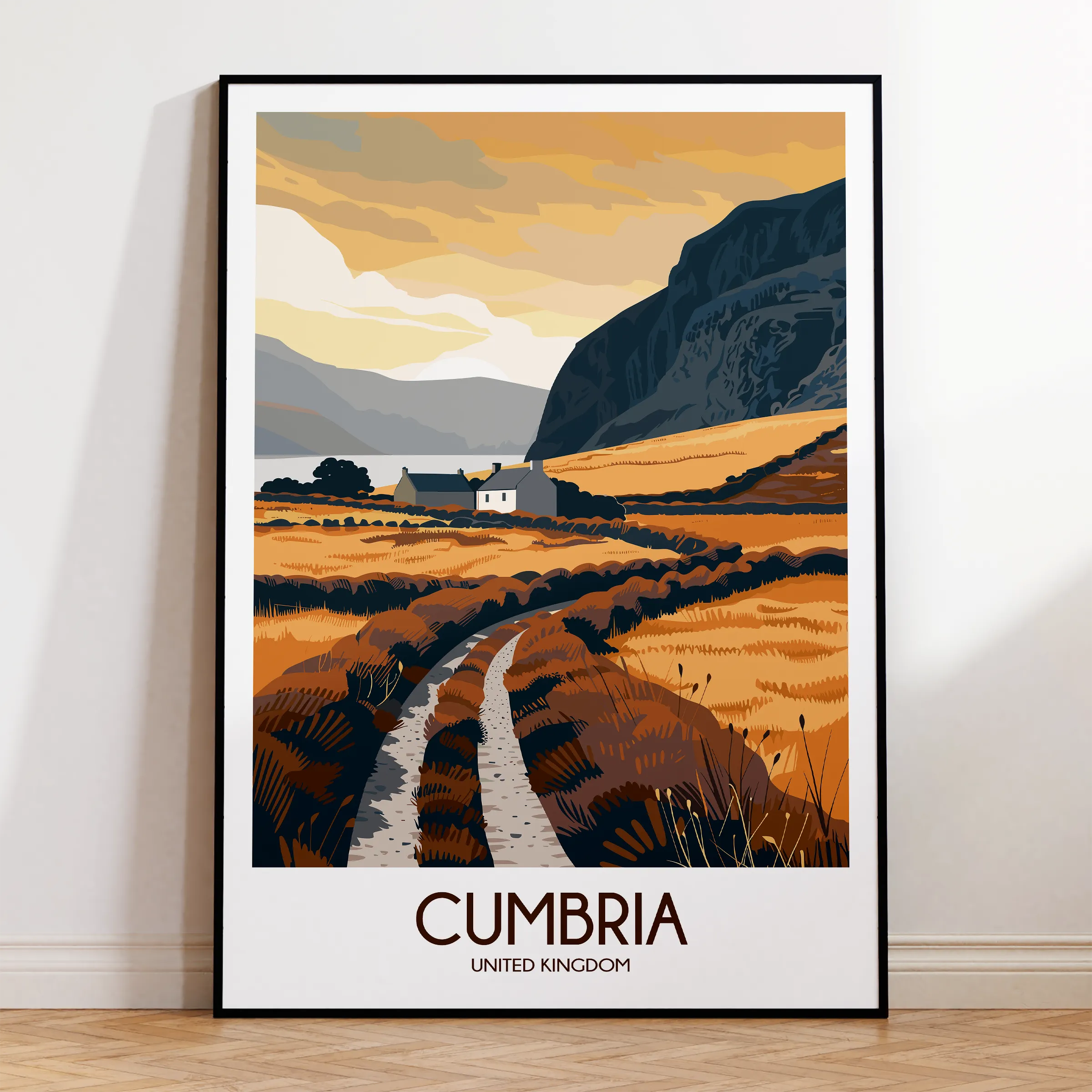 Cumbria Retro Travel Illustration