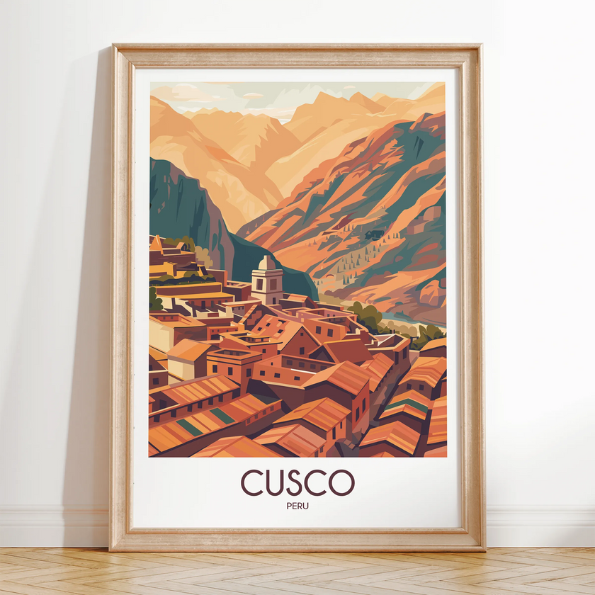 Cusco Retro Travel Illustration