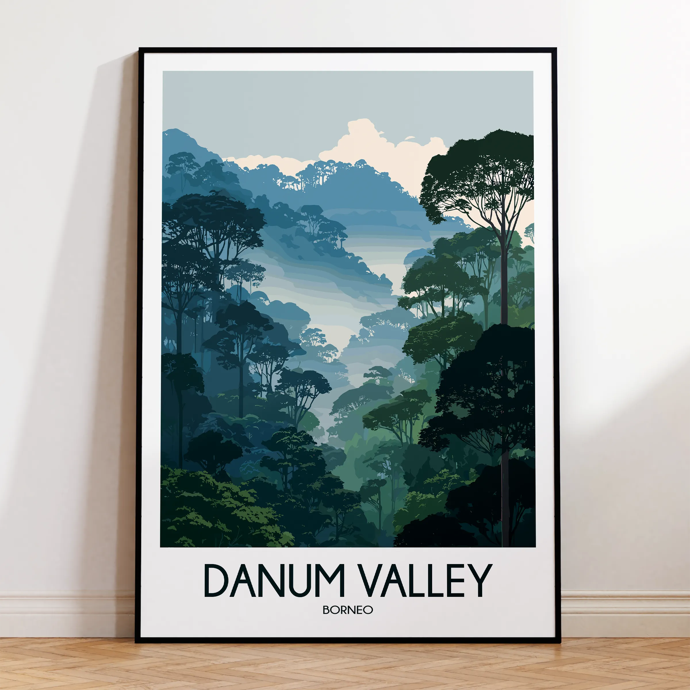 Danum Valley Retro Travel Illustration