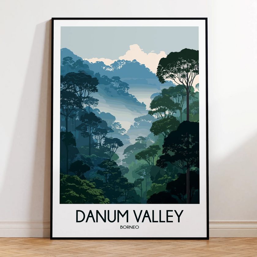 Danum Valley Retro Travel Illustration