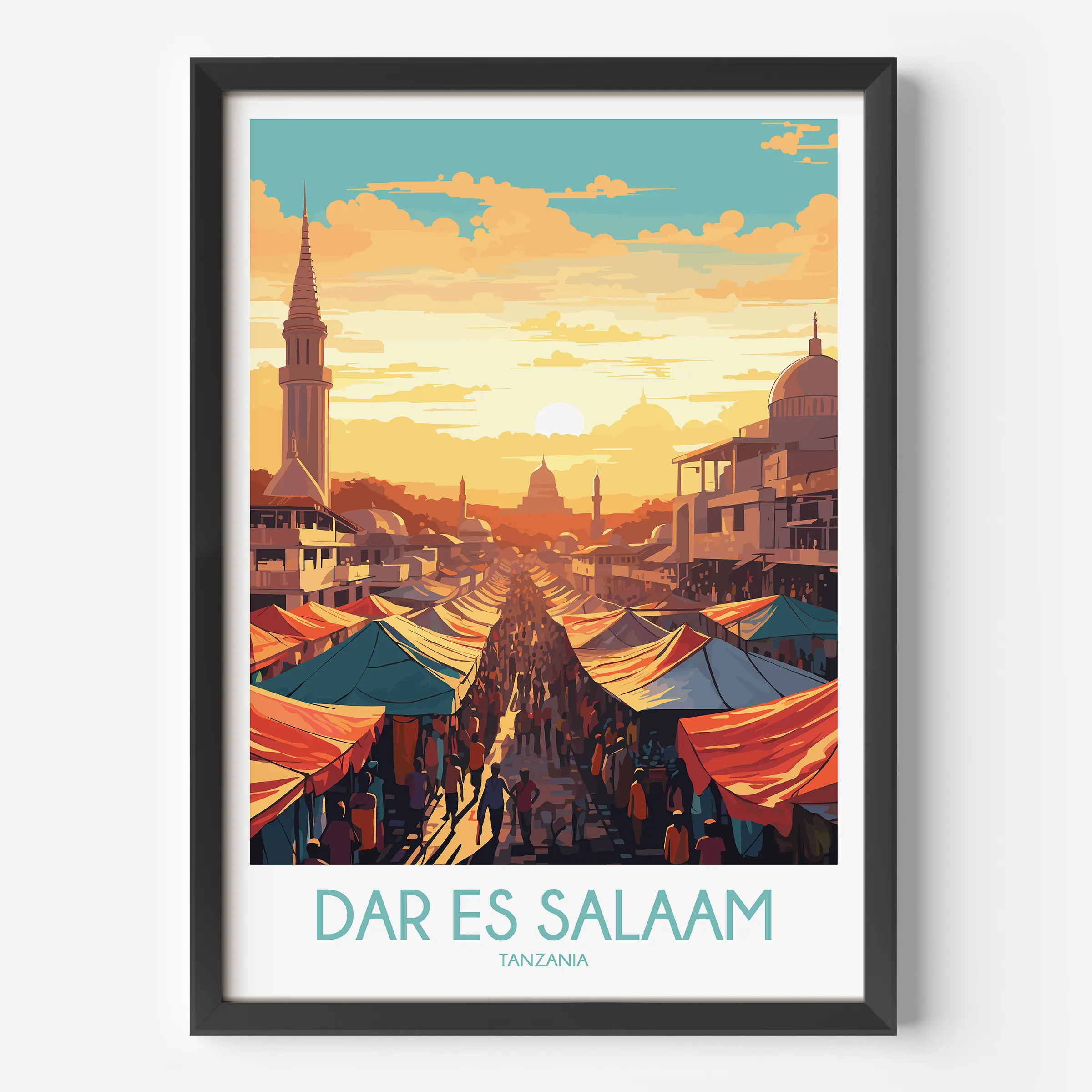 Dar Es Salaam Modern Travel Poster
