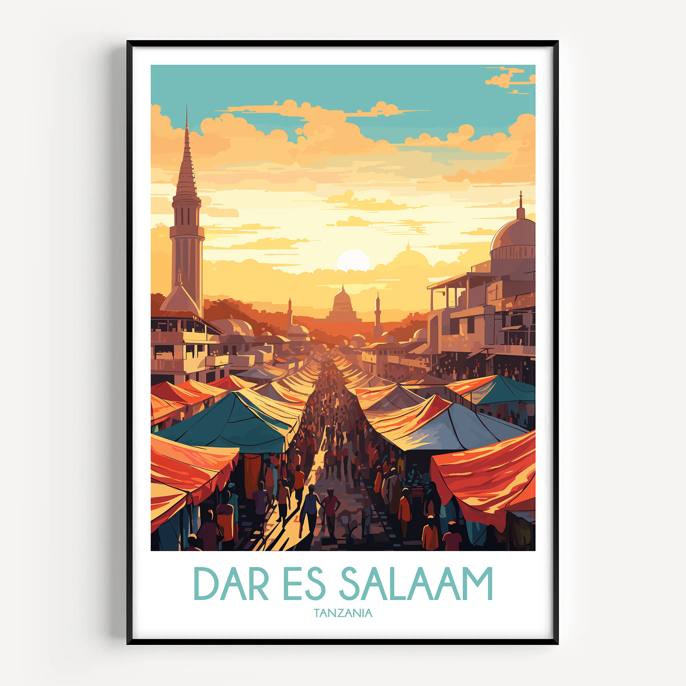 Dar Es Salaam Retro Travel Illustration