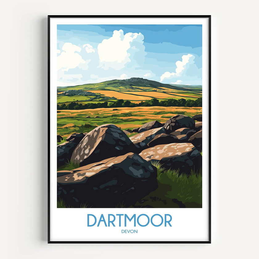Dartmoor Retro Travel Illustration