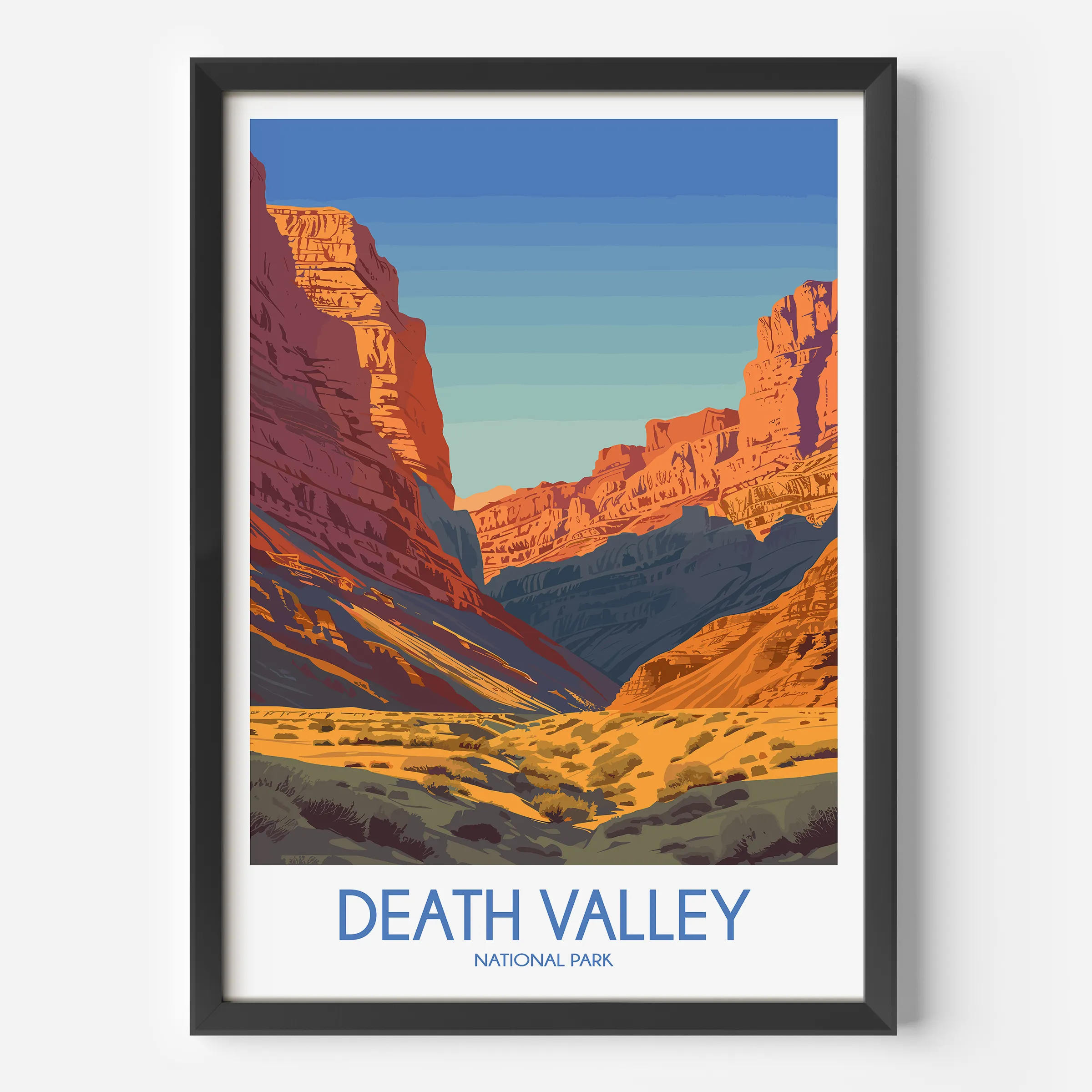 Death Valley Retro Travel Illustration