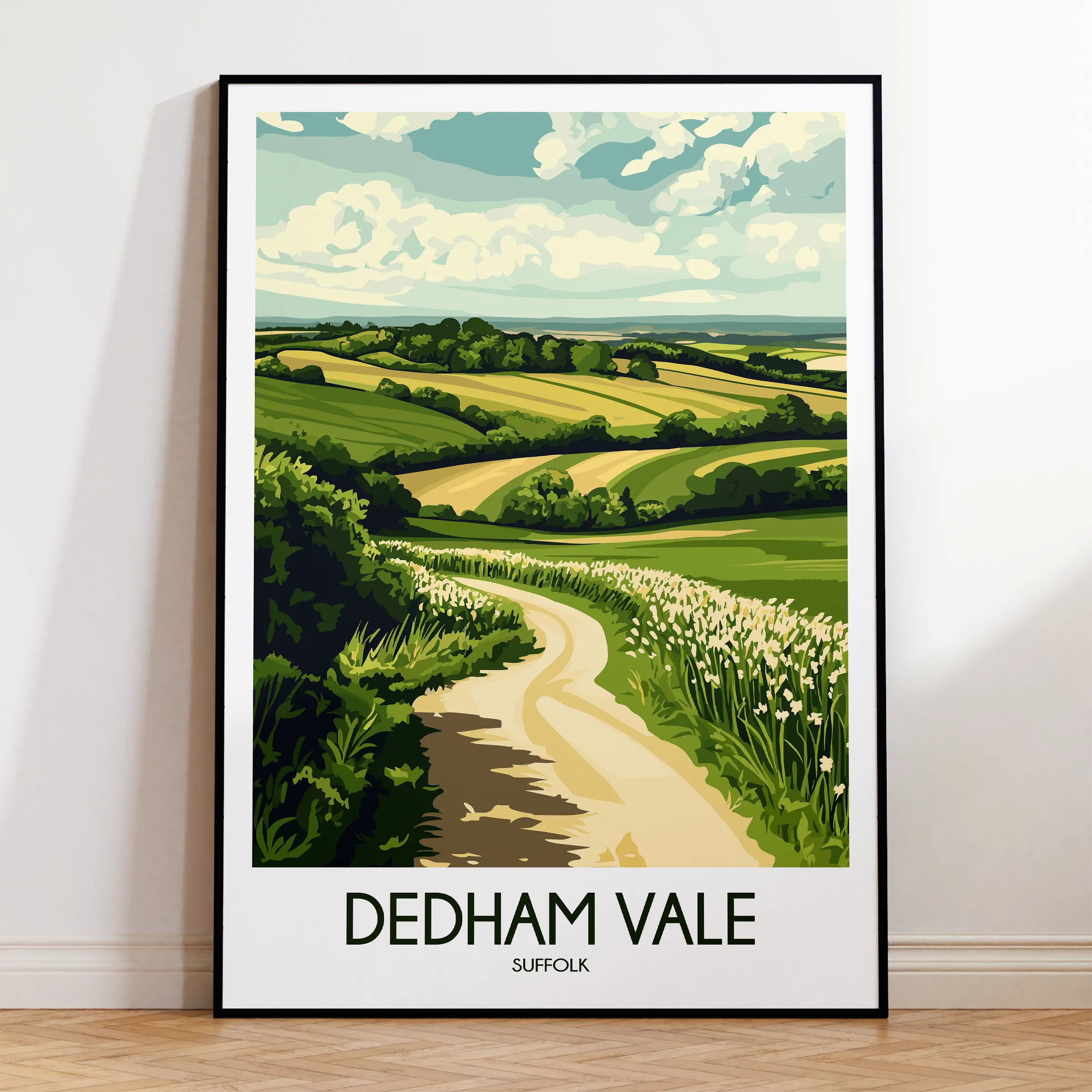 Dedham Vale Retro Travel Illustration