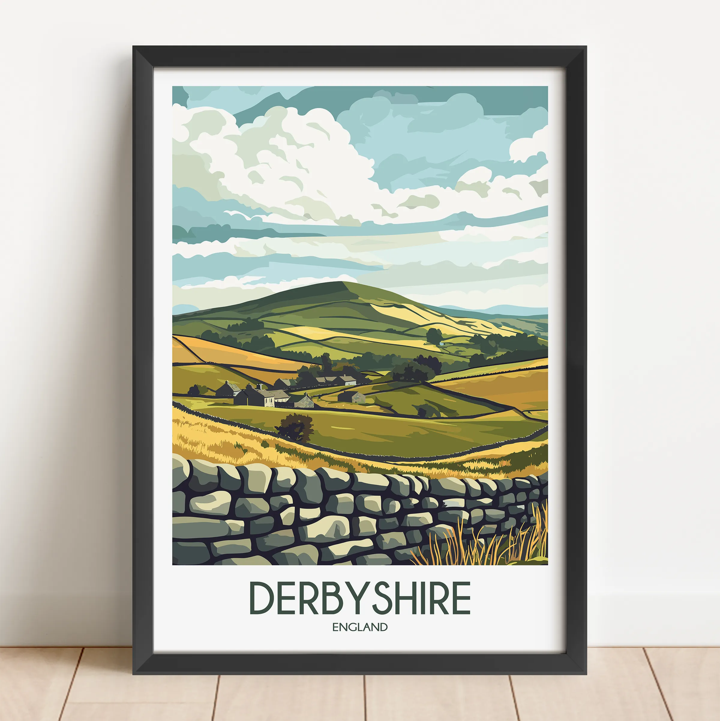 Derbyshire Modern Travel Poster