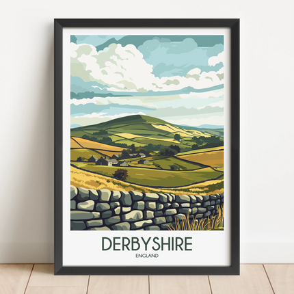 Derbyshire Modern Travel Poster