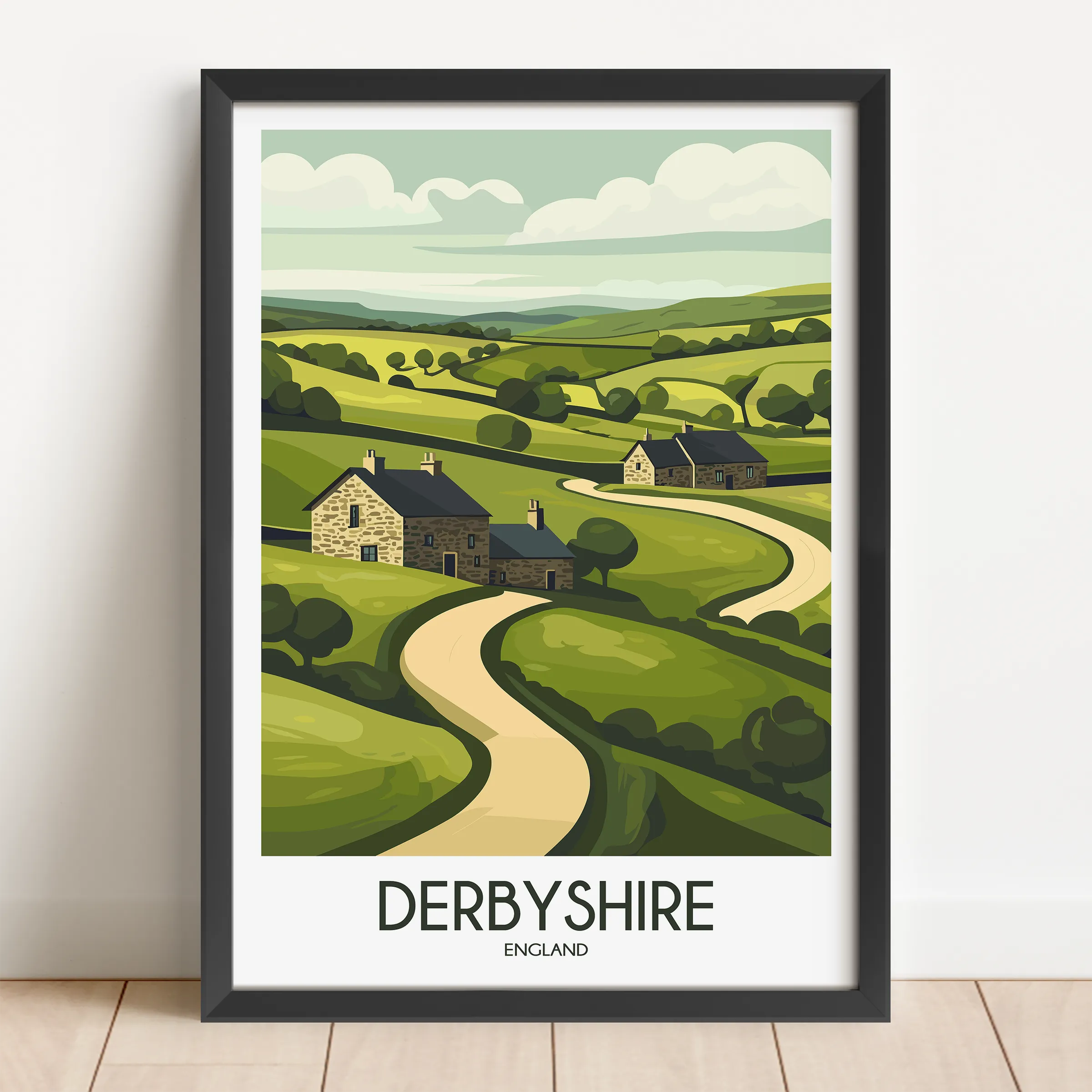 Derbyshire Modern Travel Poster