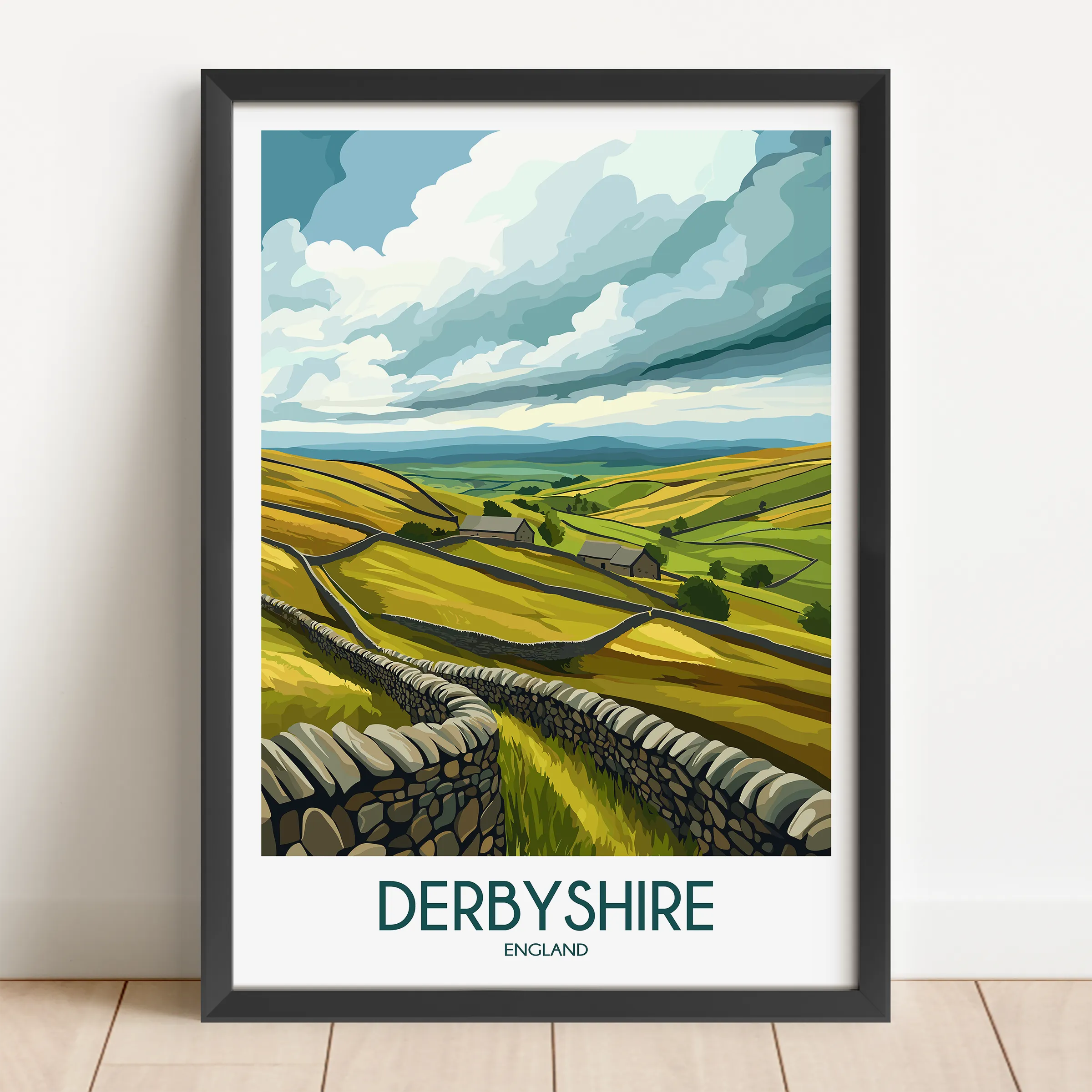 Derbyshire Modern Travel Poster
