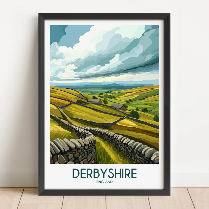 Derbyshire Modern Travel Poster