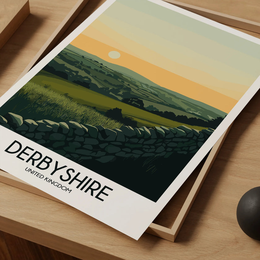 Derbyshire Retro Travel Illustration