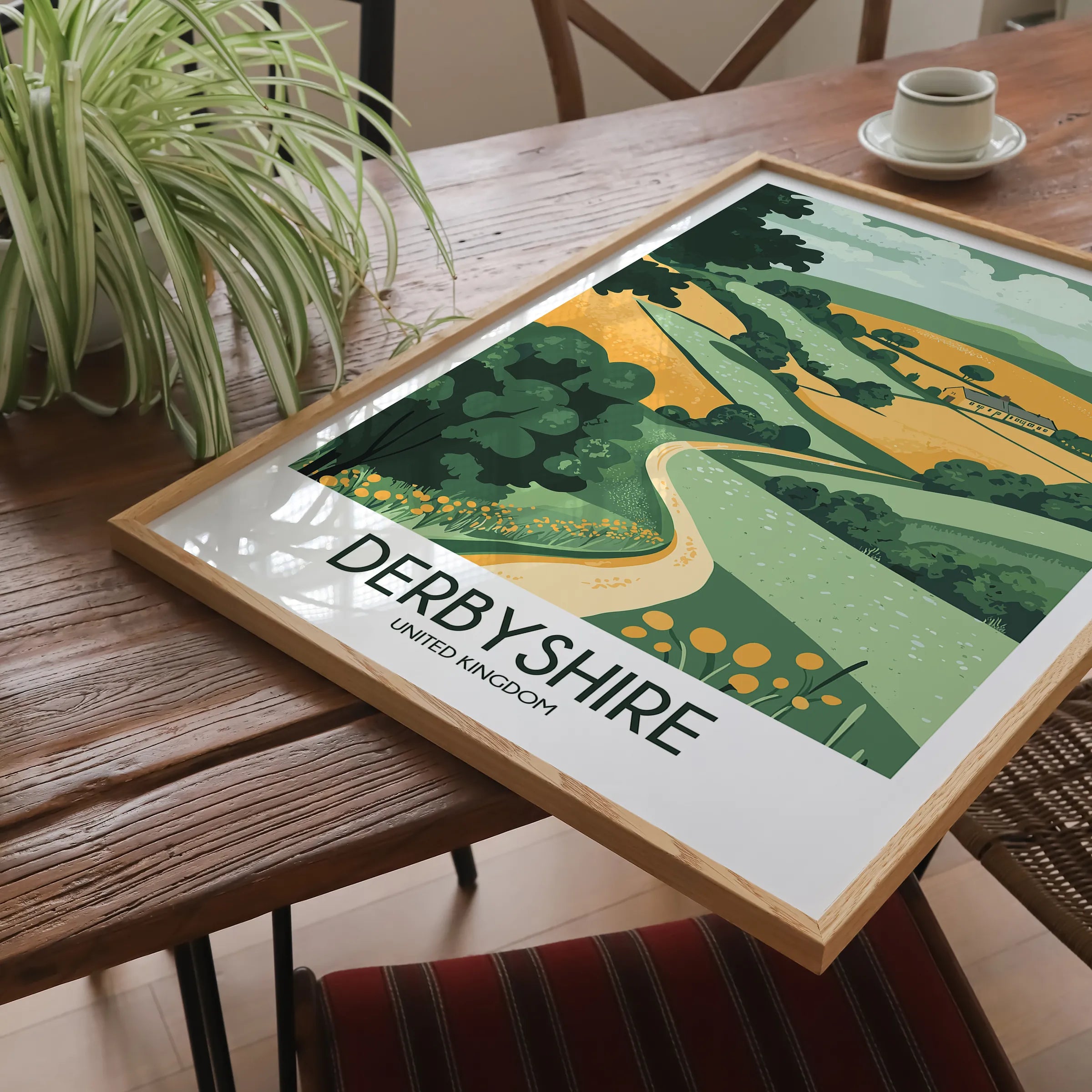 Derbyshire Retro Travel Illustration
