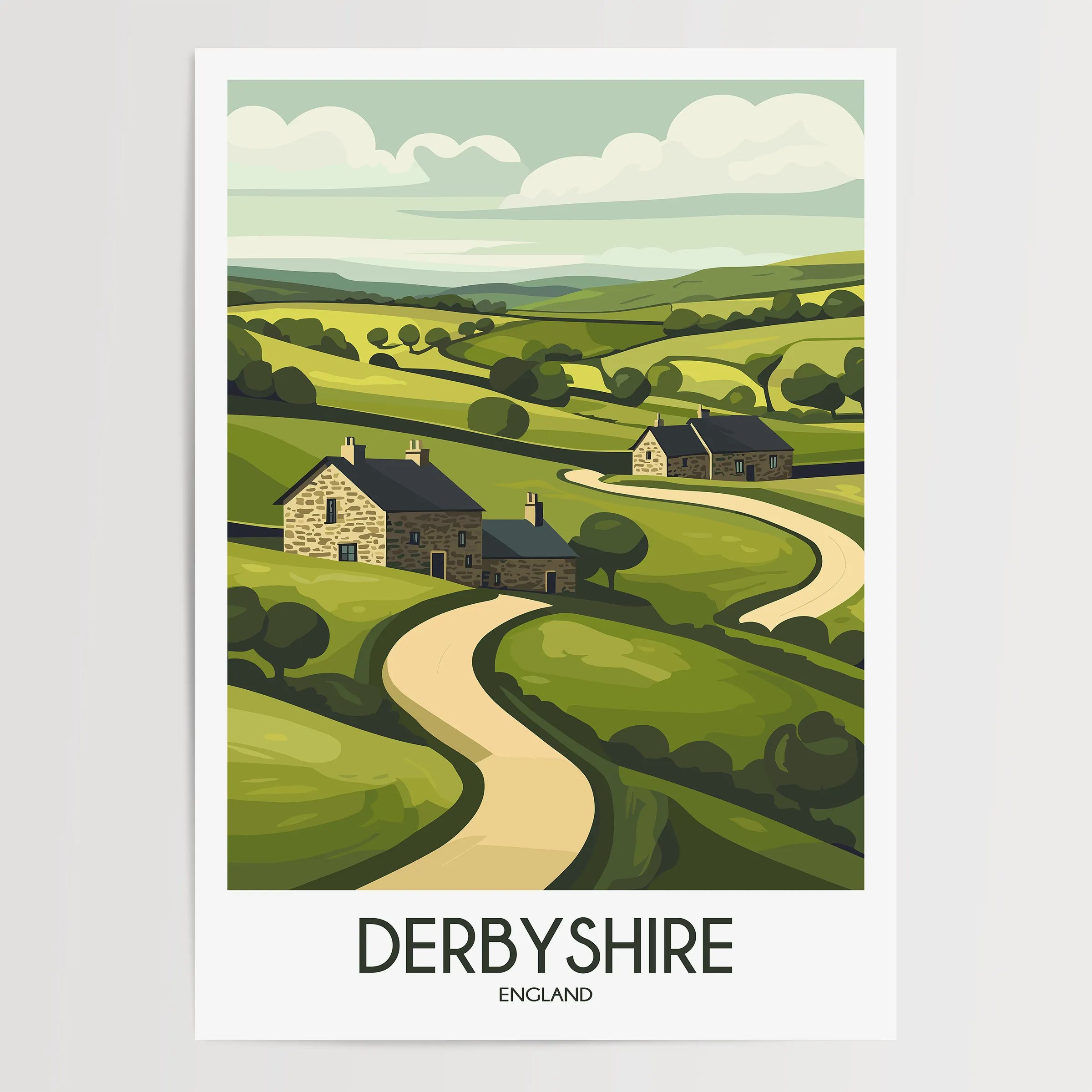 Derbyshire Souvenir Poster Print