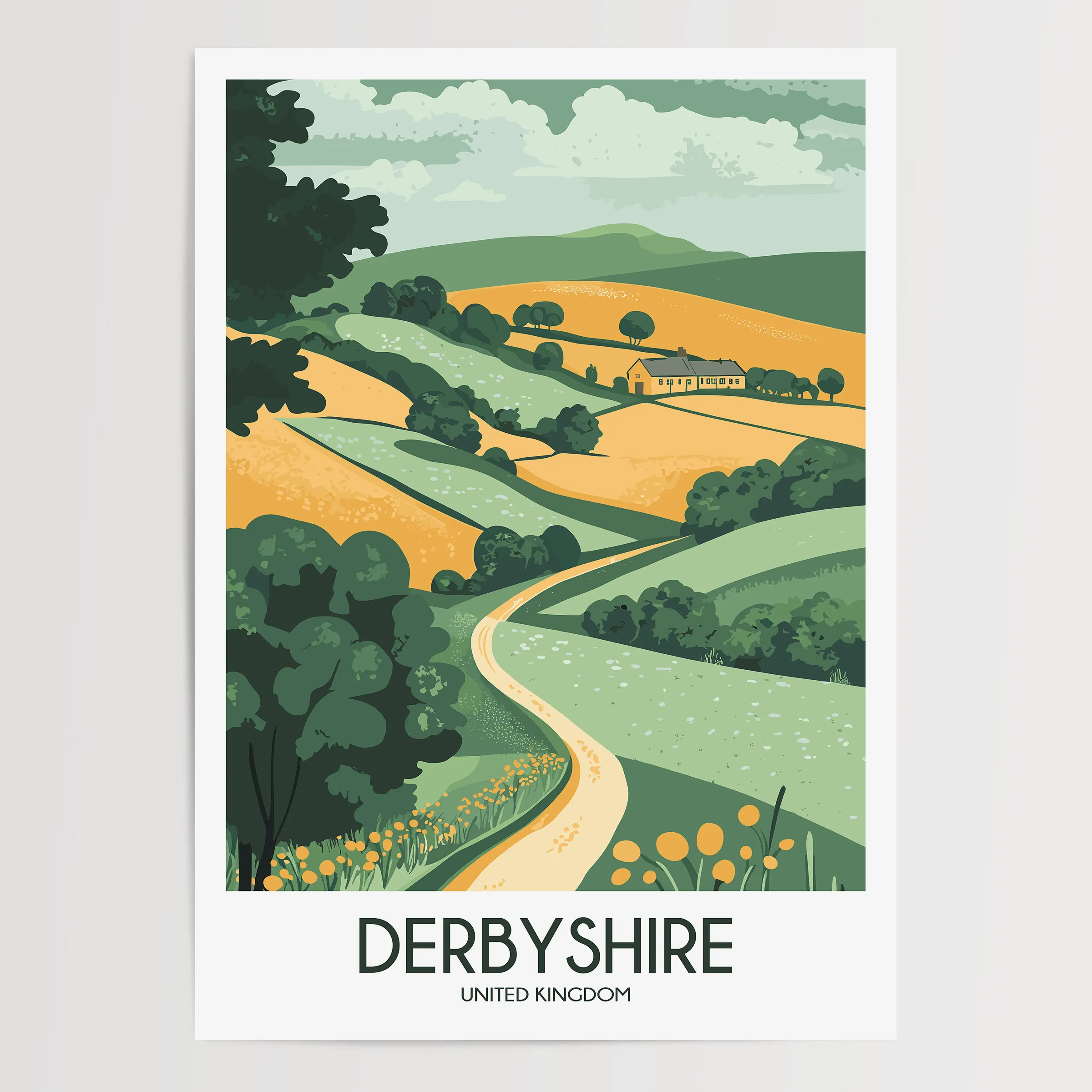 Derbyshire Souvenir Poster Print