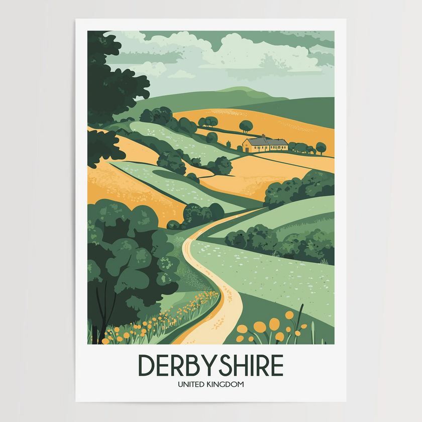 Derbyshire Souvenir Poster Print