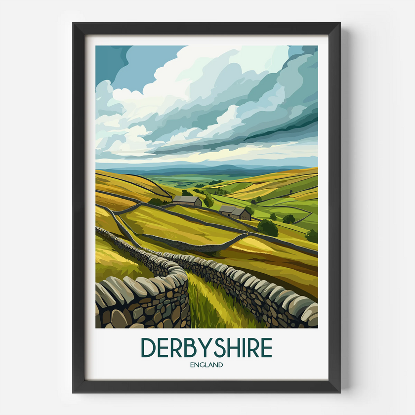Derbyshire Souvenir Poster Print