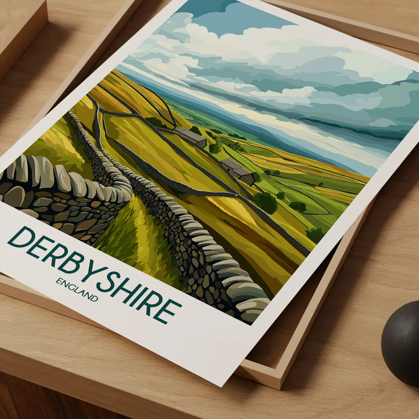 Derbyshire Vintage Style Print