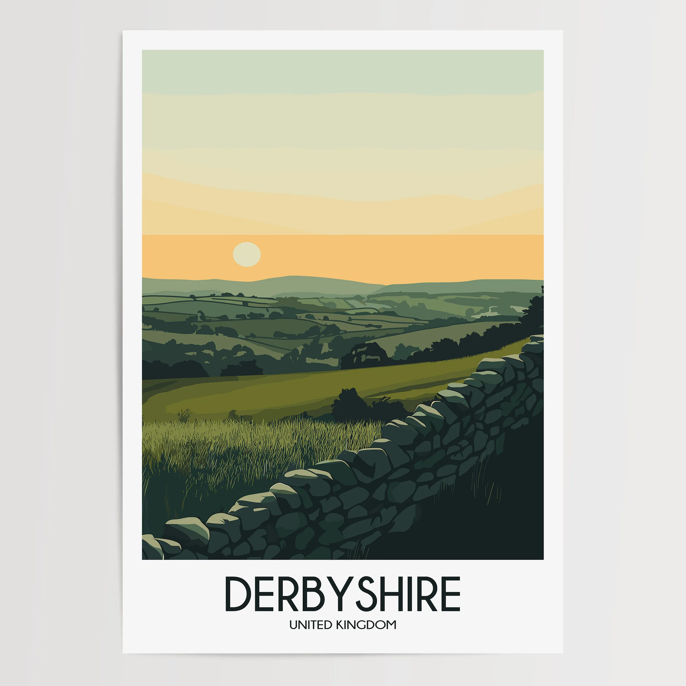 Derbyshire Vintage Style Print
