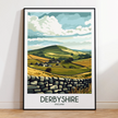 Derbyshire Vintage Style Print