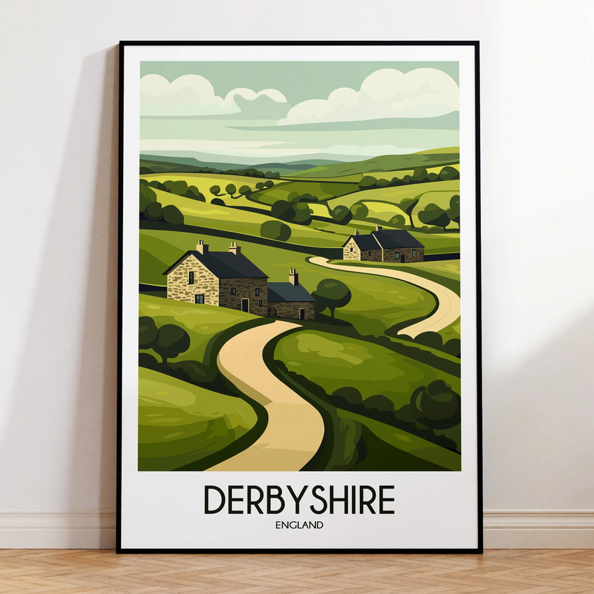 Derbyshire Vintage Style Print