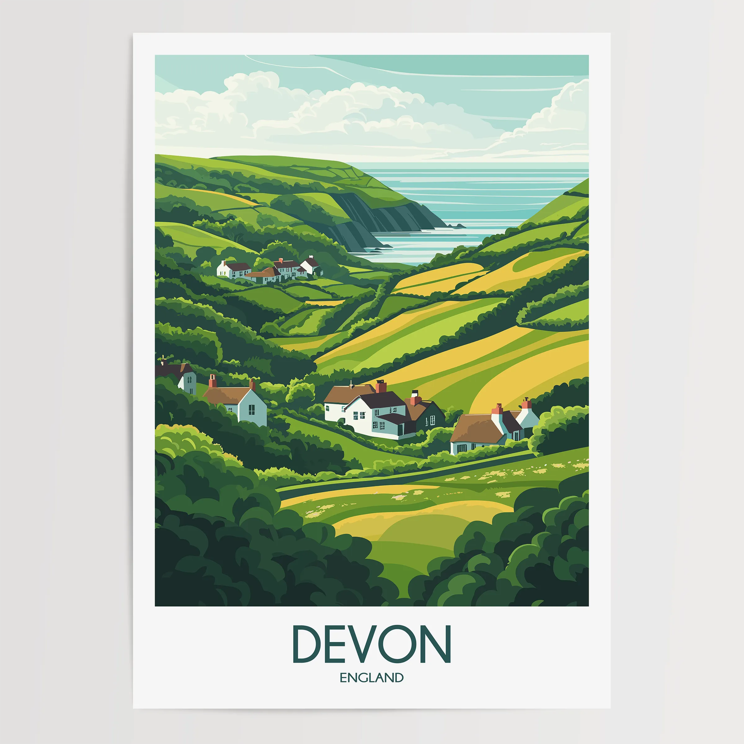 Devon Modern Travel Poster