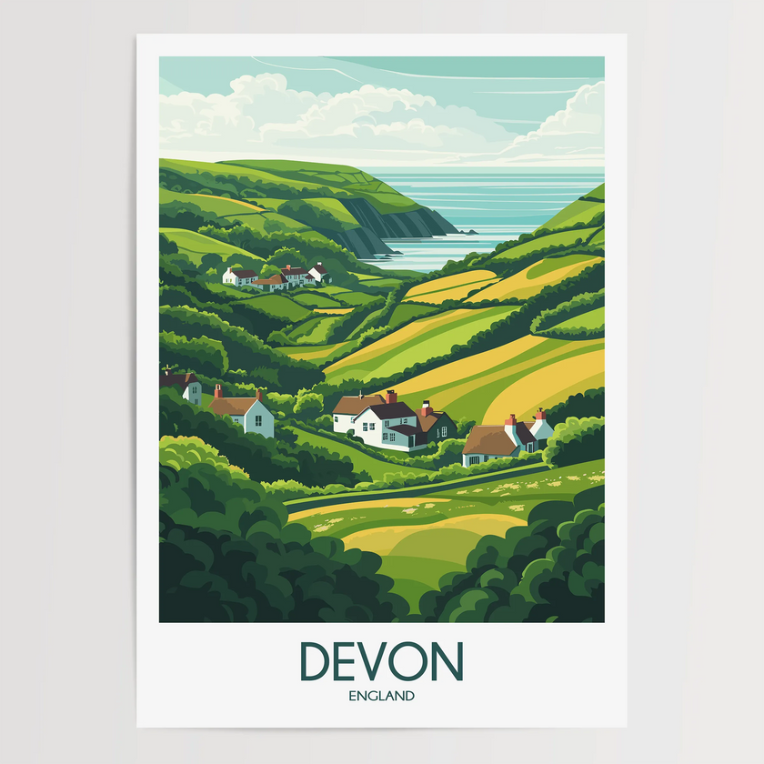 Devon Modern Travel Poster