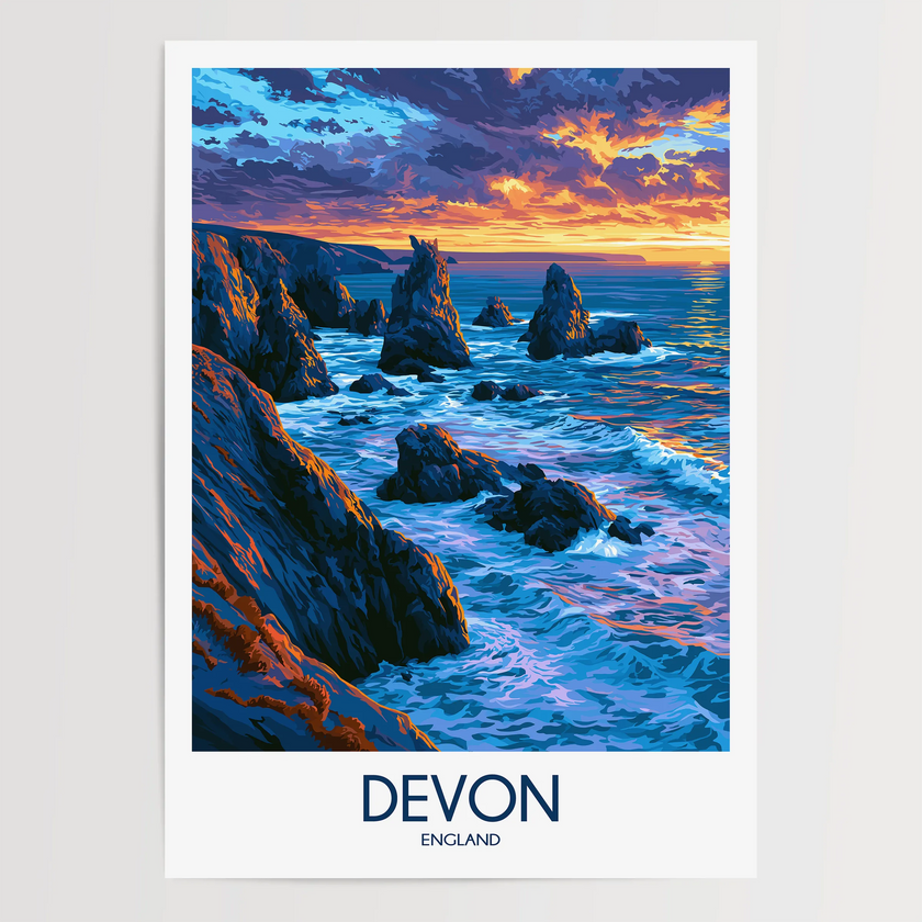 Devon Modern Travel Poster