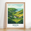 Devon Retro Travel Illustration