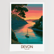 Devon Retro Travel Illustration