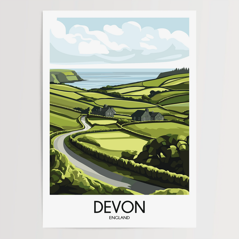 Devon Vintage Style Print