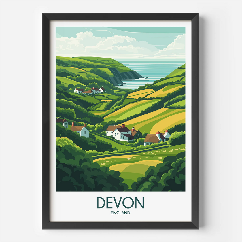 Devon Vintage Style Print