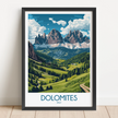 Dolomites Modern Travel Poster
